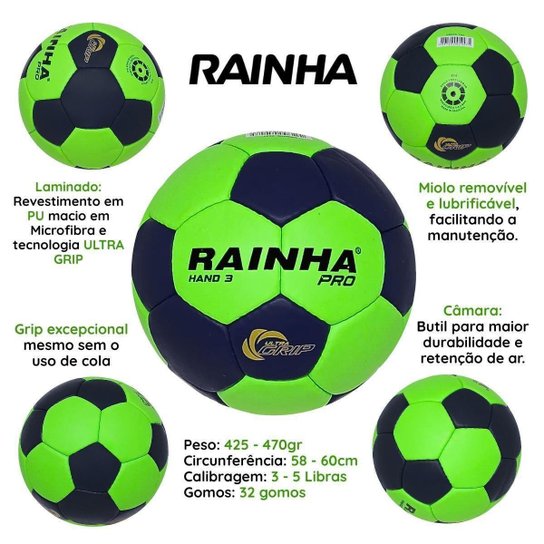 BOLA RAINHA HANDEBOL 3 PRO COSTURADA