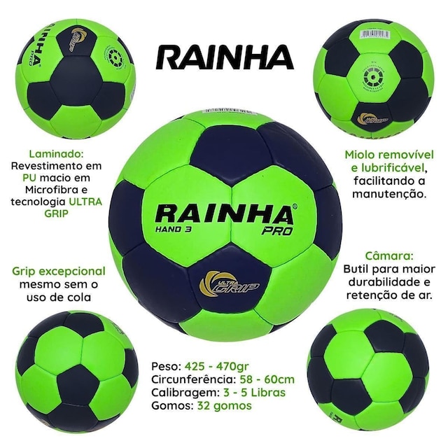 BOLA RAINHA HANDEBOL 3 PRO COSTURADA