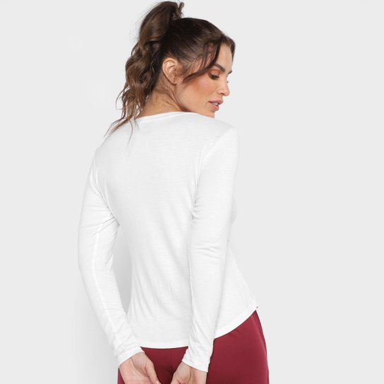 Camiseta Rainha Casual Elastic Manga Longa Feminina