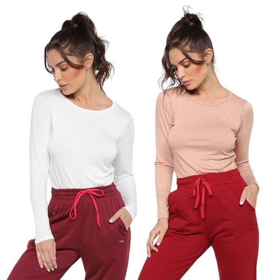 Kit 2 Blusas Rainha Casual Elastic Feminina