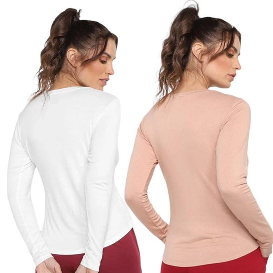 Kit 2 Blusas Rainha Casual Elastic Feminina