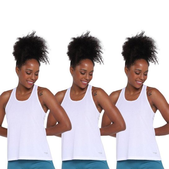 Kit 3 Regatas Rainha Gym Feminina