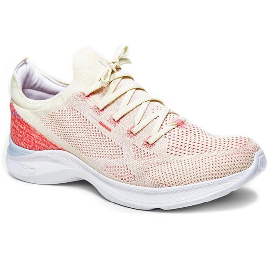 Tênis Rainha Road II Feminino - Bege e Coral - 40