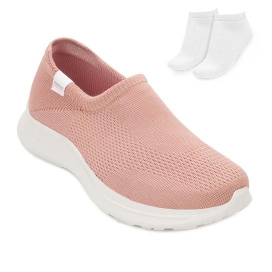 Tênis Slip On Rainha Charm e Meia Feminina