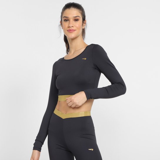 Top Rainha Elastic Manga Longa Média Sustentação Feminino