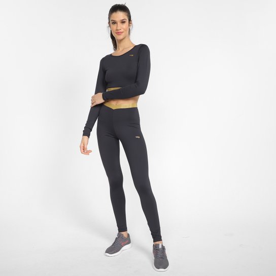 Top Rainha Elastic Manga Longa Média Sustentação Feminino