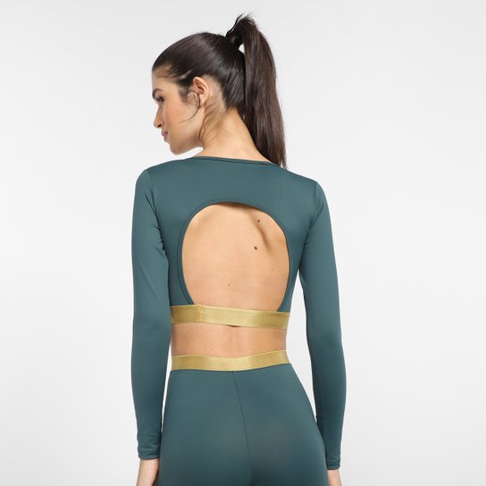 Top Rainha Elastic Manga Longa Média Sustentação Feminino